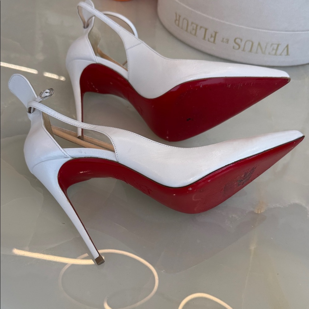 Christian Louboutin White Women's Heels - Picture 5 of 9